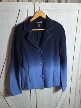 Revue 100% Wool Blue Ombre Blazer Size M
